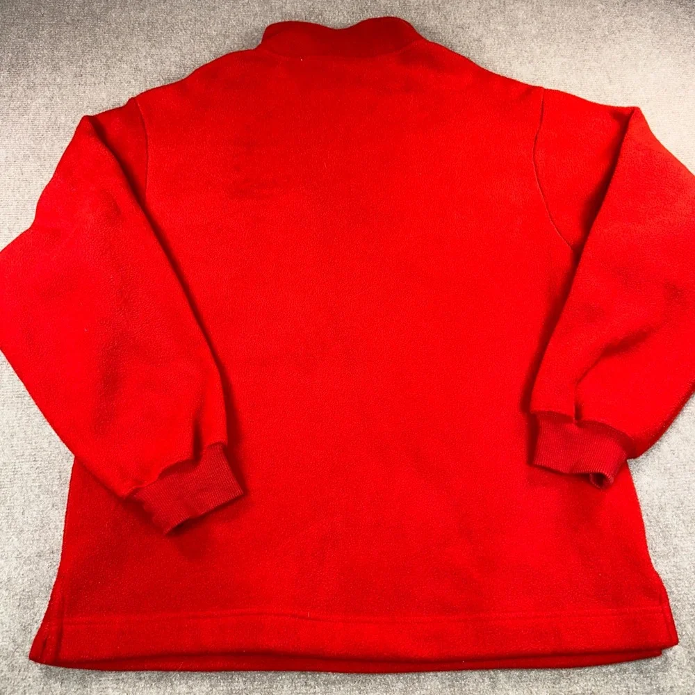 Vintage Disney Store Mickey Mouse Red Fleece Quarter Zip Pullover Medium